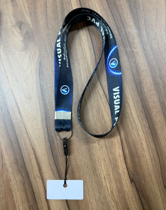 Cordões personalizados com a sua logo — Cordão 20mm Suporte de Celular com Terminal Pen Drive e Plaqueta — Sublimação 4x4