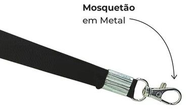 Cordões lisos para crachá, pronta entrega — Cordão Liso 20mm com Mosquete — Pronta Entrega, Sem Personalização