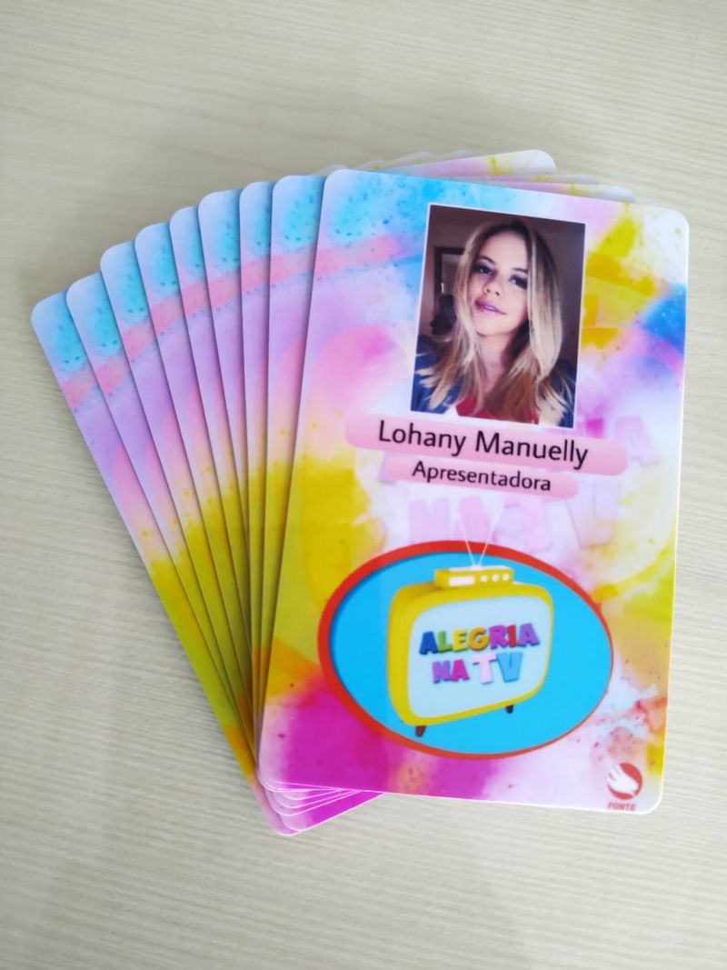 Credenciais para o seu evento — Credencial em PVC 69x100mm Só Frente — Espessura 0,76mm