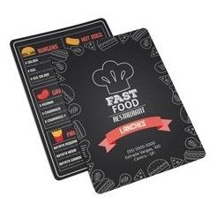 Cardápios e Comandas para a sua empresa — Cardápio em PVC 200x290mm Frente e Verso — Brilho ou Fosco