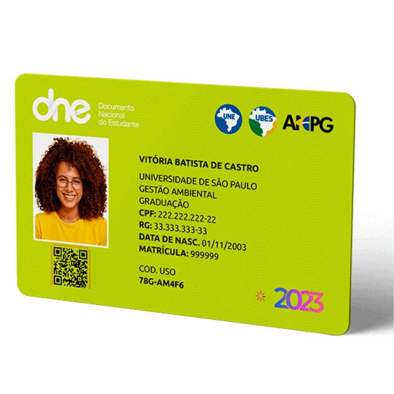 Cartões em PVC para o seu cliente — Carteirinha Estudantil em PVC — Frente e Verso | 54x86mm