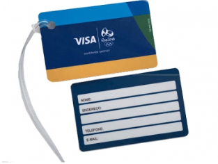 Controle de Acesso para a sua empresa — Tag de Bagagem em PVC 54x86mm com Cordão de Silicone