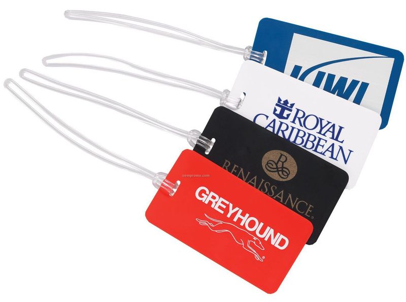 Controle de Acesso para a sua empresa — Tags de Bagagem 54x30mm com Cordão de Silicone — Formato Pequeno