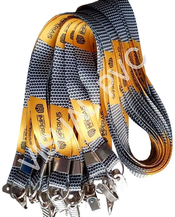 Cordões para Crachás personalizados personalizados para a sua empresa — Cordão para Crachá Personalizado 25mm — Argola e Jacaré | Sublimação 4x4