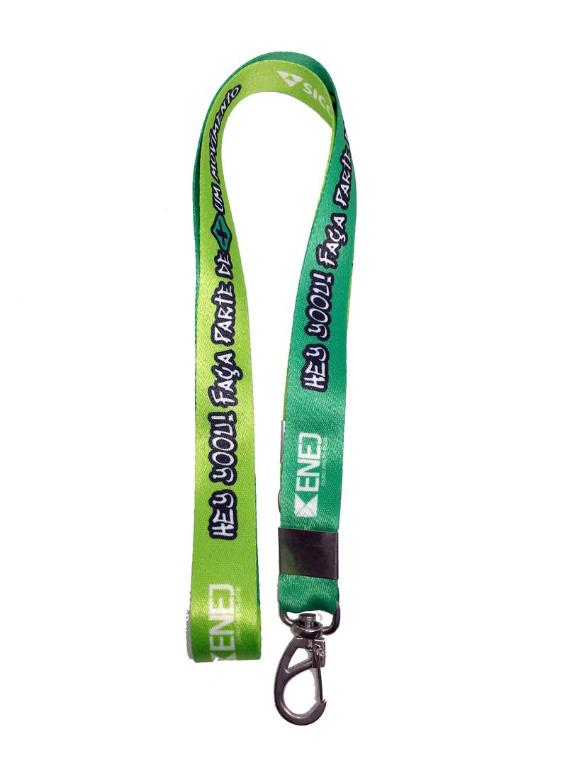 Cordões personalizados com a sua logo — Cordão para Crachá 25mm com 1 Mosquete — Sublimação 4x4 Frente e Verso