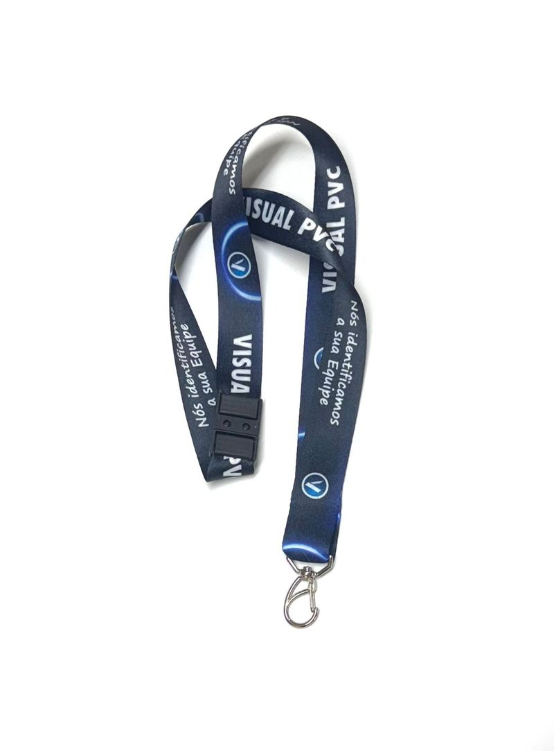 Cordões personalizados com a sua logo — Cordão para Crachá 20mm com Trava de Segurança e 1 Mosquete — Sublimação 4x4