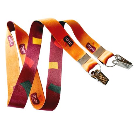 Cordões personalizados com a sua logo — Cordão para Crachá 15mm com Argola e Jacaré nas Duas Pontas — Sublimação 4x4