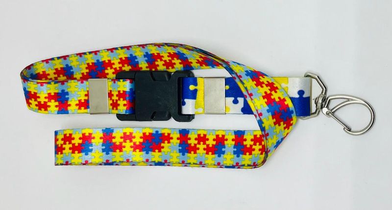 Cordões personalizados com a sua logo — Cordão para Crachá 25mm com Trava de Segurança e Mosquete — Sublimação 4x4