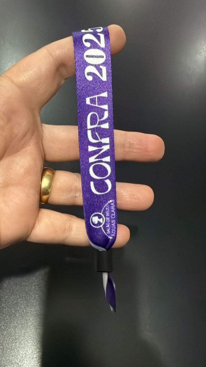 Pulseiras para o seu evento — Pulseira Personalizada 20mm em Poliéster com Trava — Impressão 1 Lado