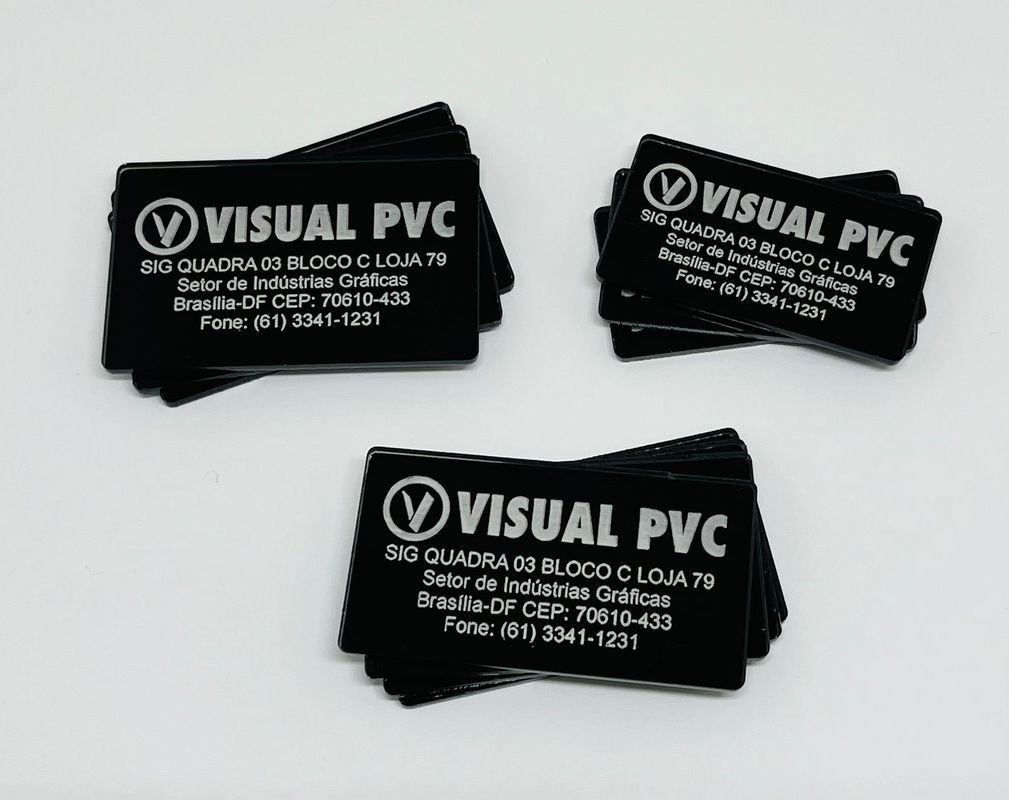 Plaquetas em PVC para a sua empresa — Plaqueta de Identificação em PVC 29x64mm — Para Patrimônio e Equipamentos