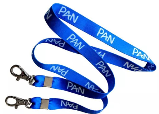 Cordões personalizados com a sua logo — Cordão para Crachá 20mm com Trava de Segurança e 2 Mosquetes — Sublimação 4x4