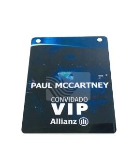 Credenciais para o seu evento — Credencial em PVC 65x130mm Só Frente — Formato Vertical Estreito