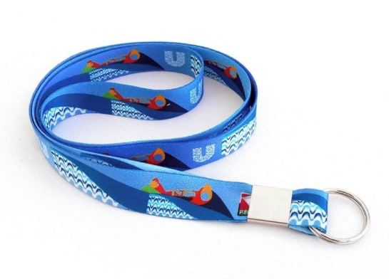 Cordões personalizados com a sua logo — Cordão para Crachá 25mm com Argola — Sublimação 4x4 Frente e Verso