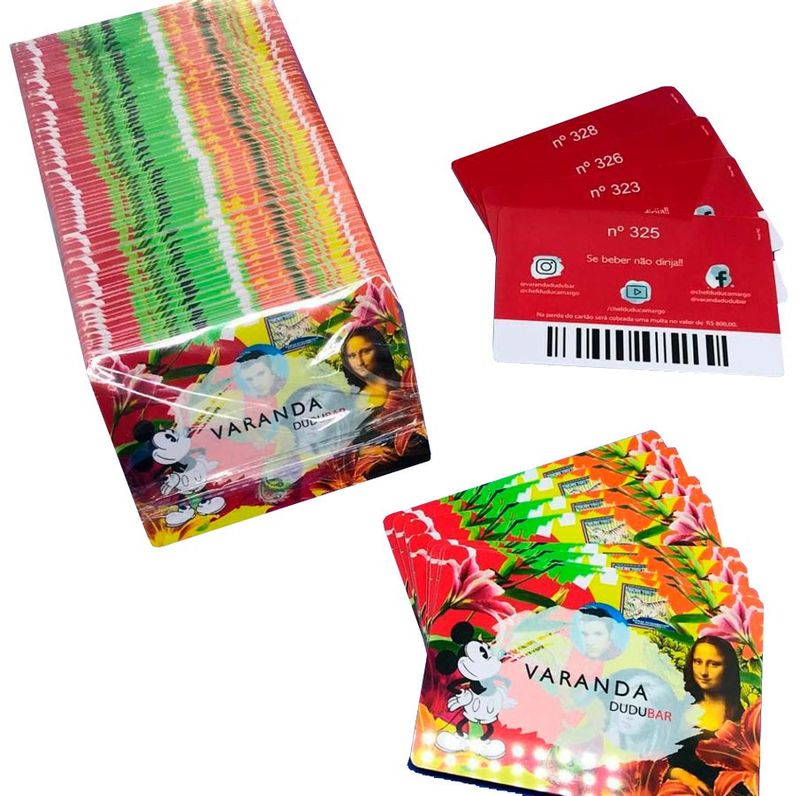 Cartões em PVC para o seu cliente — Cartão Fidelidade em PVC Personalizado — Frente e Verso | 54x86mm